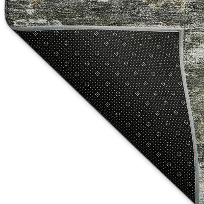 5' X 8' Pewter And Silver Medallion Washable Indoor Outdoor Area Rug HomeRoots
