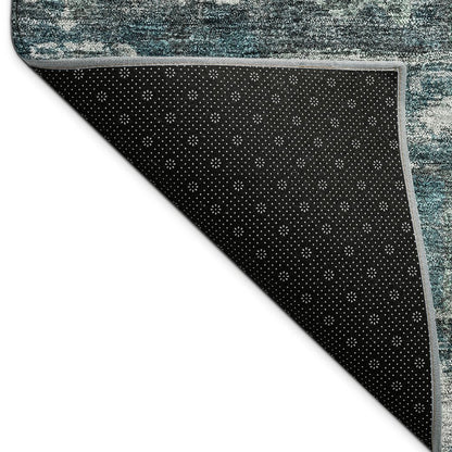 8' X 10' Teal Blue And Silver Medallion Washable Indoor Outdoor Area Rug HomeRoots
