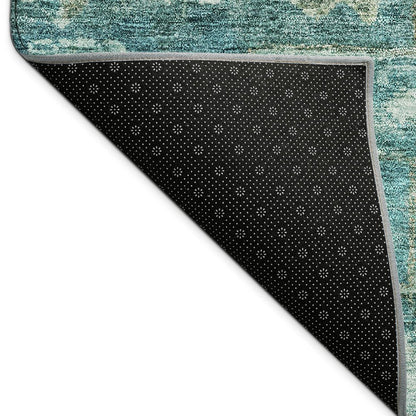 8' X 10' Turquoise And Teal Blue Medallion Washable Indoor Outdoor Area Rug HomeRoots