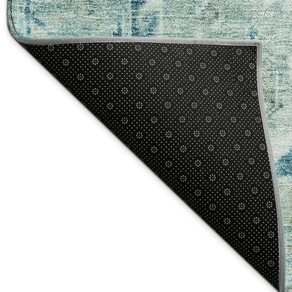 3' X 5' Aqua And Teal Blue Medallion Washable Indoor Outdoor Area Rug HomeRoots