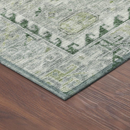 10' X 14' Lime Green And Beige Medallion Washable Indoor Outdoor Area Rug HomeRoots