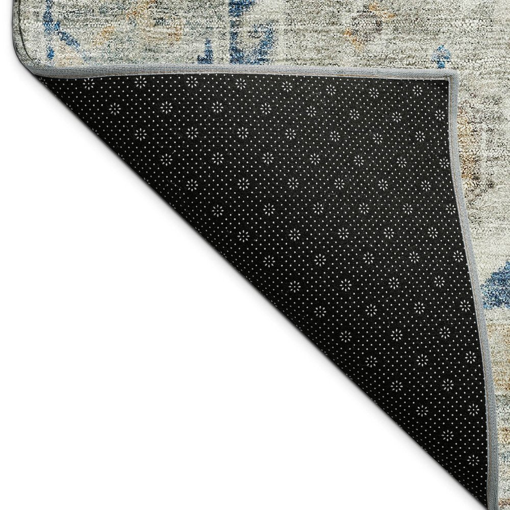 10' X 14' Linen And Blue Medallion Washable Indoor Outdoor Area Rug — view 24