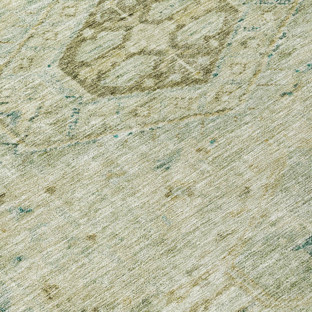 8' X 10' Sage And Gold Medallion Washable Indoor Outdoor Area Rug HomeRoots