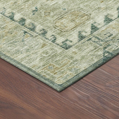 9' X 12' Sage And Gold Medallion Washable Indoor Outdoor Area Rug HomeRoots