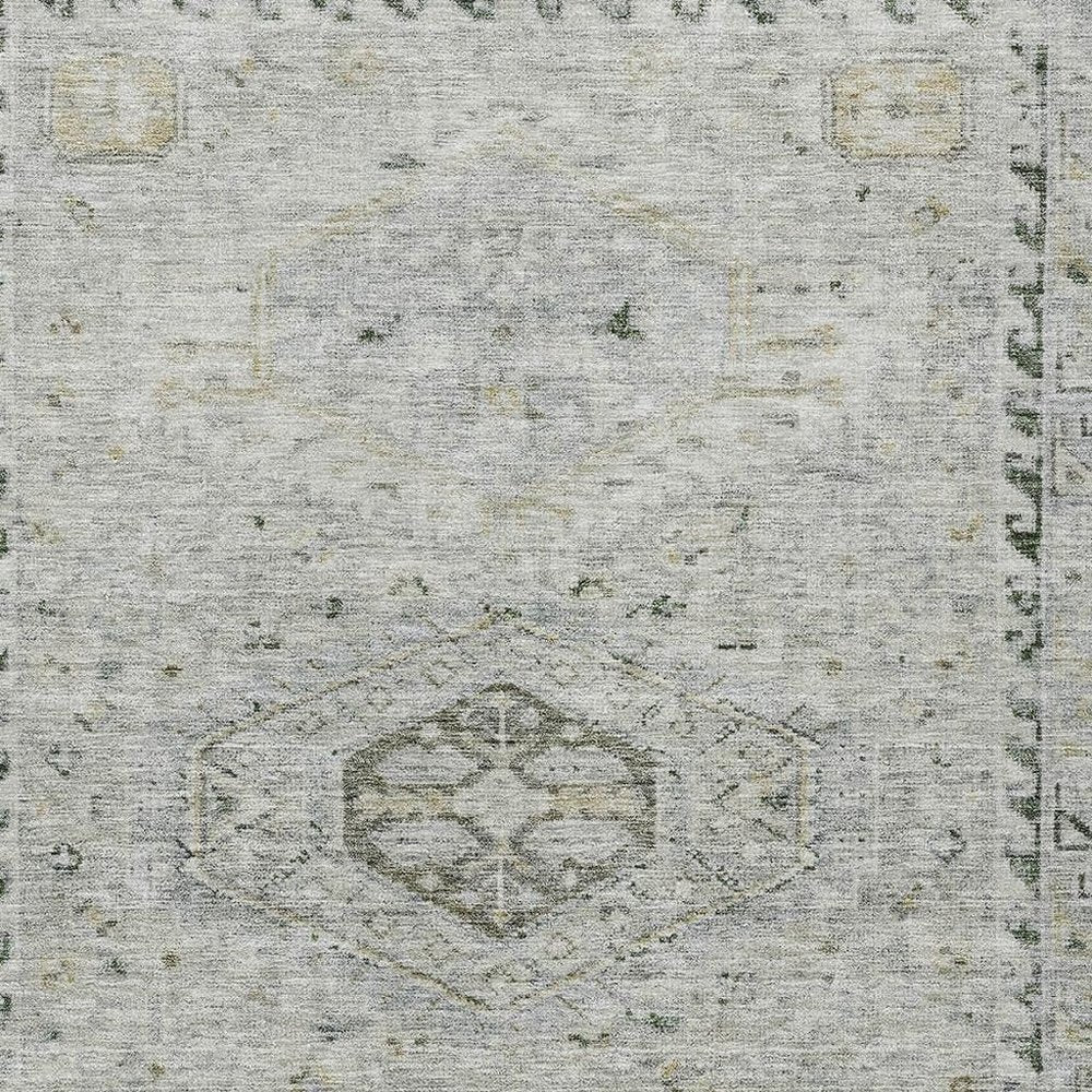 5' X 8' Taupe And Beige Medallion Washable Indoor Outdoor Area Rug HomeRoots