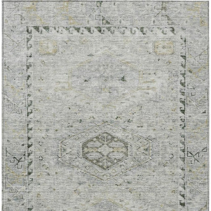 5' X 8' Taupe And Beige Medallion Washable Indoor Outdoor Area Rug HomeRoots