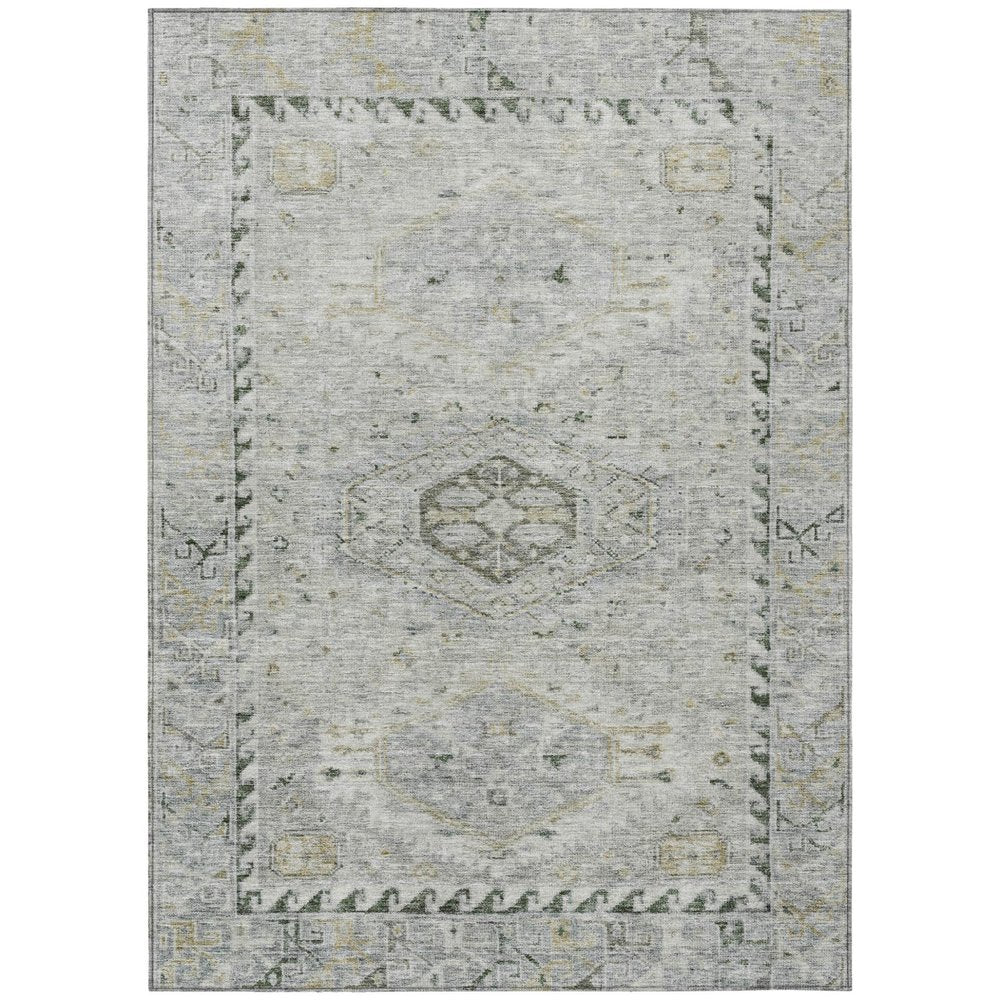 10' X 14' Taupe And Beige Medallion Washable Indoor Outdoor Area Rug HomeRoots