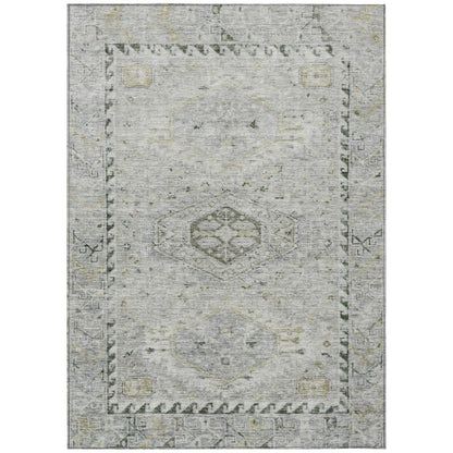 10' X 14' Taupe And Beige Medallion Washable Indoor Outdoor Area Rug HomeRoots