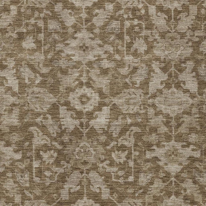 5' X 8' Brown And Beige Floral Washable Indoor Outdoor Area Rug HomeRoots