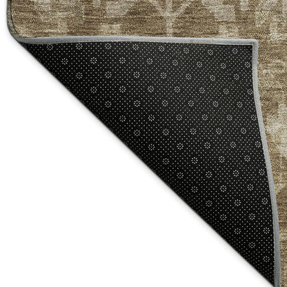8' X 10' Brown And Beige Floral Washable Indoor Outdoor Area Rug HomeRoots