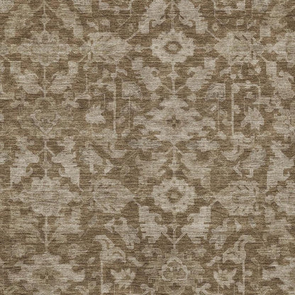 10' X 14' Brown And Beige Floral Washable Indoor Outdoor Area Rug HomeRoots