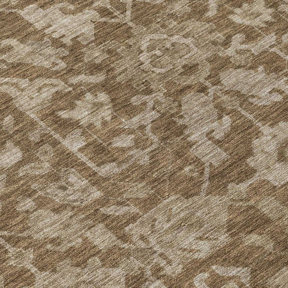 10' X 14' Brown And Beige Floral Washable Indoor Outdoor Area Rug HomeRoots