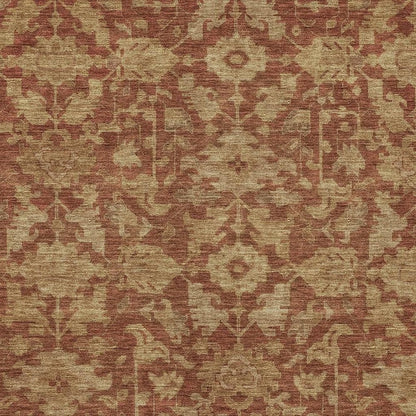 9' X 12' Rust And Beige Floral Washable Indoor Outdoor Area Rug HomeRoots