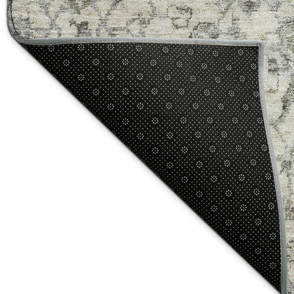 8' X 10' Beige And Gray Damask Washable Indoor Outdoor Area Rug — view 2