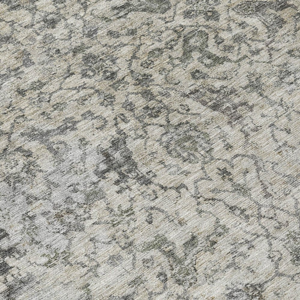 8' X 10' Beige And Gray Damask Washable Indoor Outdoor Area Rug HomeRoots