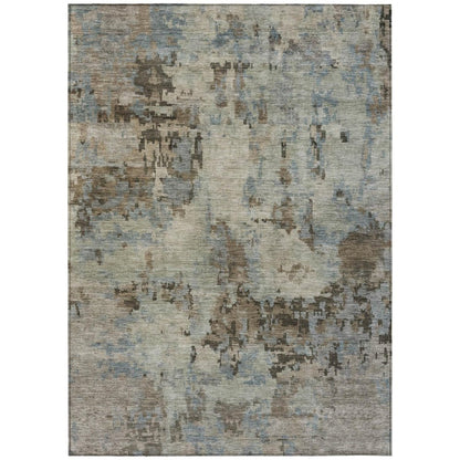 8' X 10' Beige Gray And Chocolate Abstract Washable Indoor Outdoor Area Rug HomeRoots