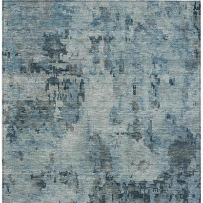 8' X 10' Blue And Gray Abstract Washable Indoor Outdoor Area Rug HomeRoots