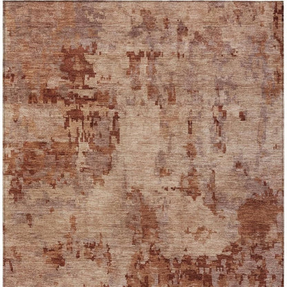3' X 5' Copper And Coral Abstract Washable Indoor Outdoor Area Rug HomeRoots