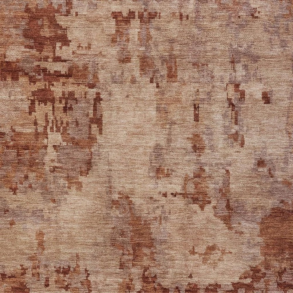5' X 8' Copper And Coral Abstract Washable Indoor Outdoor Area Rug HomeRoots