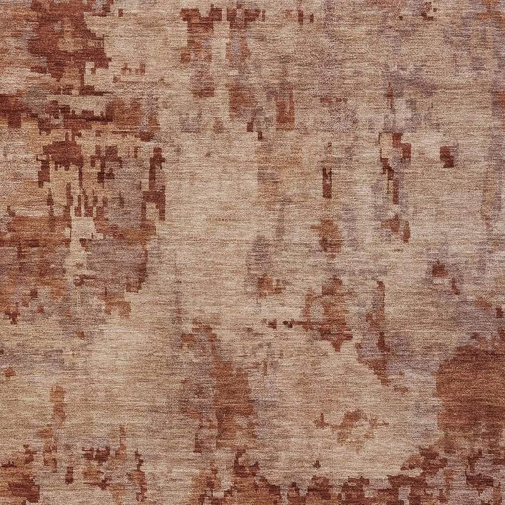 8' X 10' Copper And Coral Abstract Washable Indoor Outdoor Area Rug HomeRoots