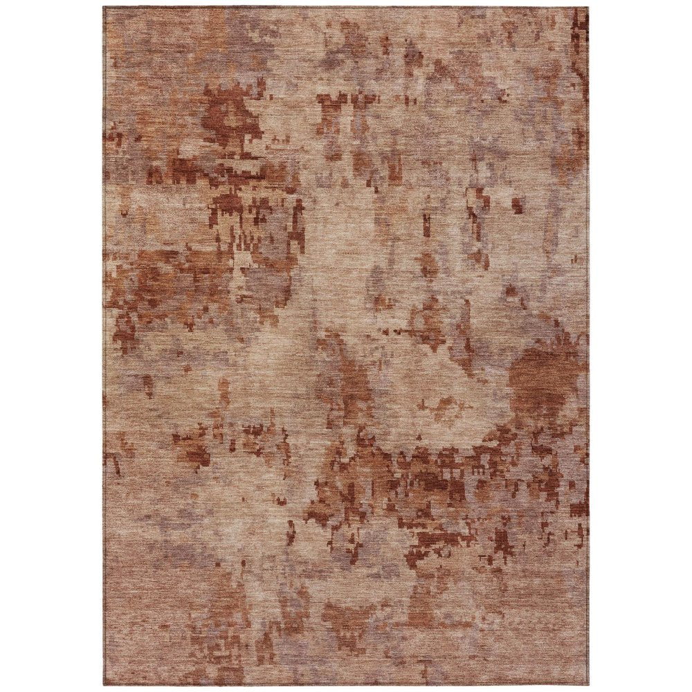 9' X 12' Copper And Coral Abstract Washable Indoor Outdoor Area Rug HomeRoots