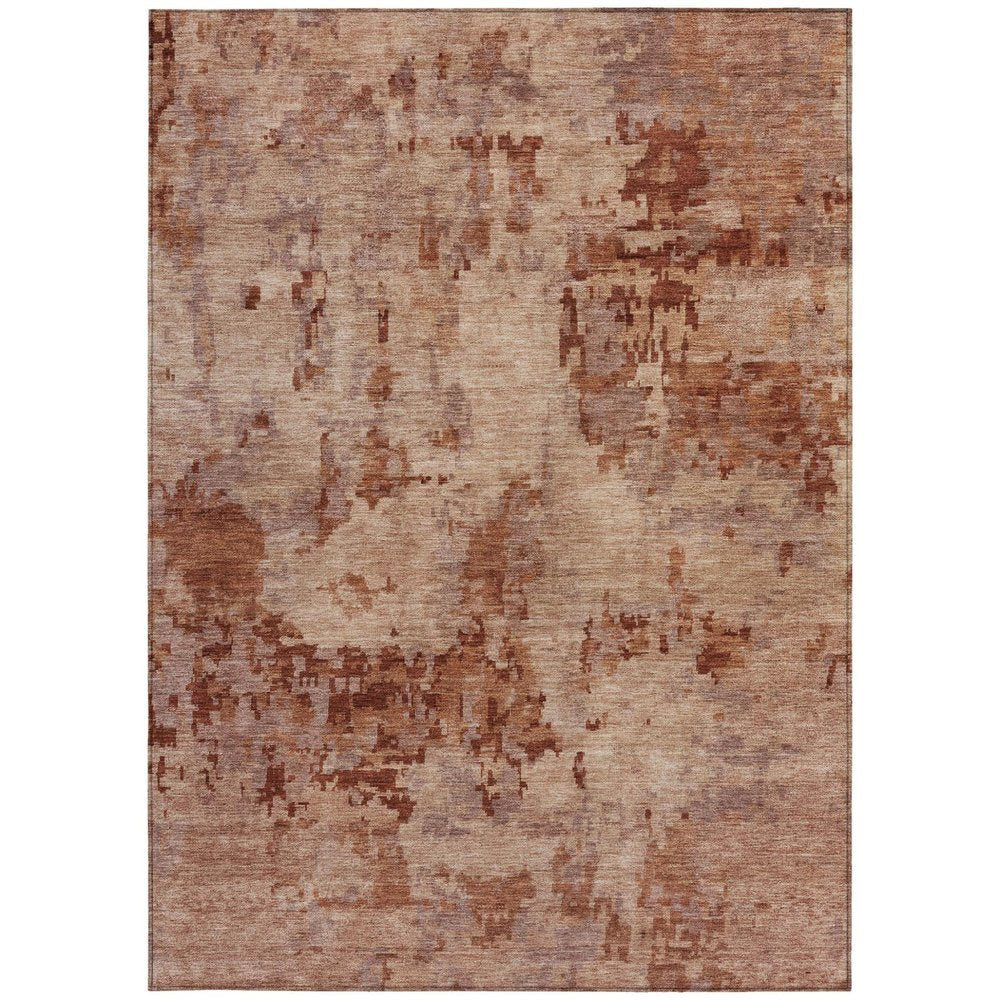 10' X 14' Copper And Coral Abstract Washable Indoor Outdoor Area Rug HomeRoots