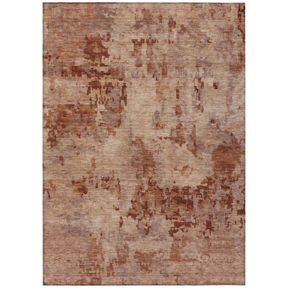 10' X 14' Copper And Coral Abstract Washable Indoor Outdoor Area Rug HomeRoots