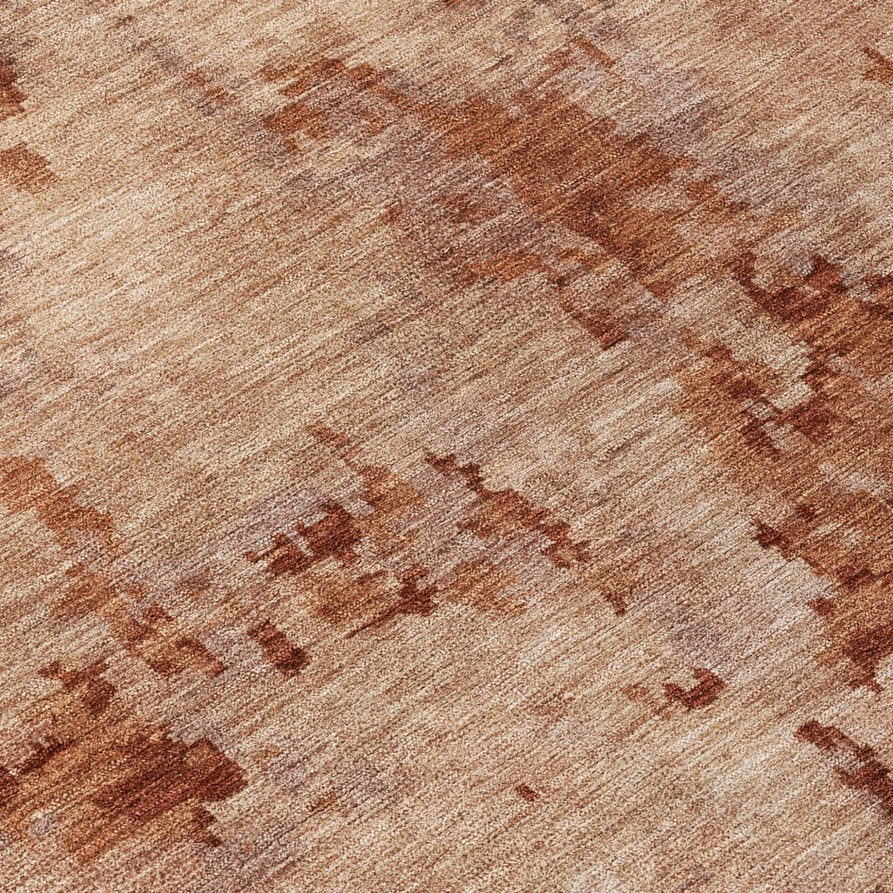 10' X 14' Copper And Coral Abstract Washable Indoor Outdoor Area Rug — view 12