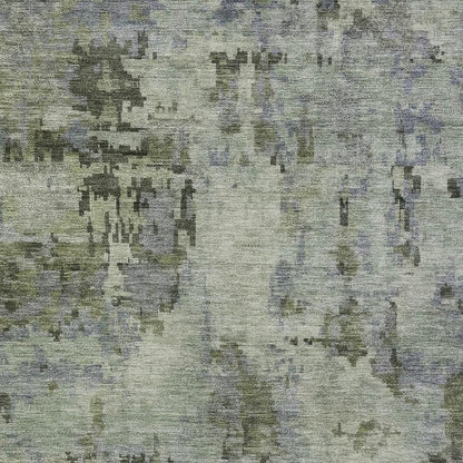 5' X 8' Green And Gray Abstract Washable Indoor Outdoor Area Rug HomeRoots
