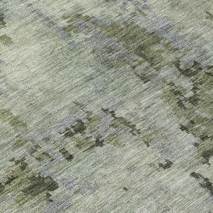 5' X 8' Green And Gray Abstract Washable Indoor Outdoor Area Rug HomeRoots