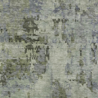 8' X 10' Green And Gray Abstract Washable Indoor Outdoor Area Rug HomeRoots