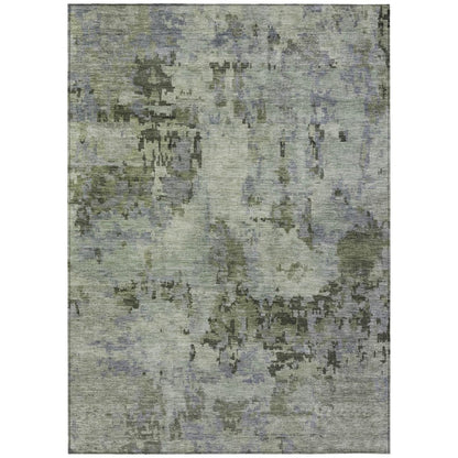 8' X 10' Green And Gray Abstract Washable Indoor Outdoor Area Rug HomeRoots