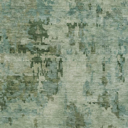 3' X 5' Sage And Teal Blue Abstract Washable Indoor Outdoor Area Rug HomeRoots
