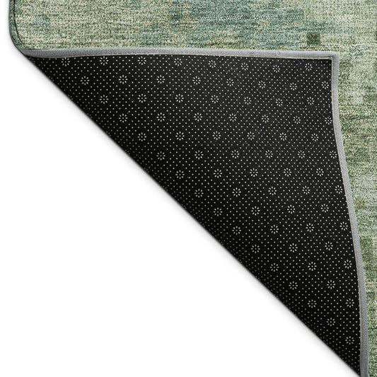 3' X 5' Sage And Teal Blue Abstract Washable Indoor Outdoor Area Rug