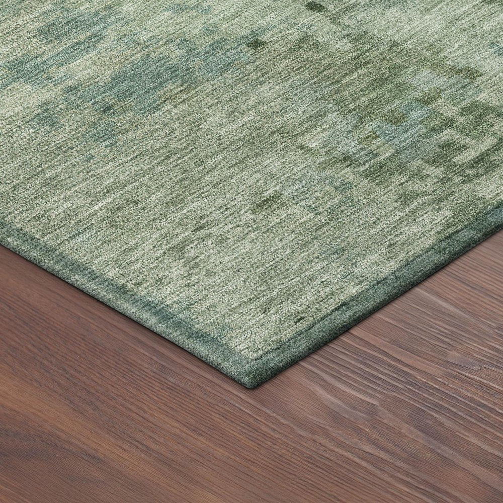 3' X 5' Sage And Teal Blue Abstract Washable Indoor Outdoor Area Rug HomeRoots