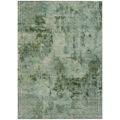 5' X 8' Sage And Teal Blue Abstract Washable Indoor Outdoor Area Rug HomeRoots