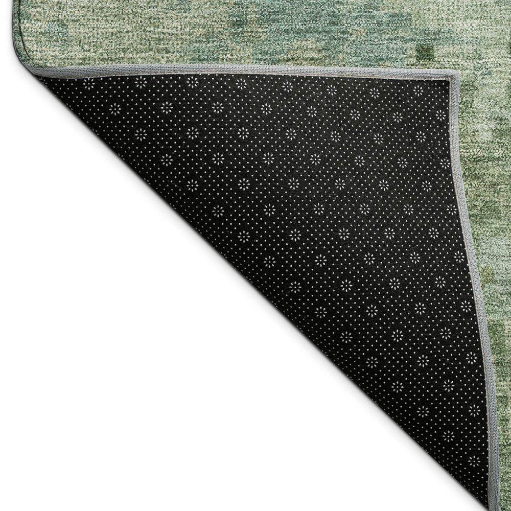5' X 8' Sage And Teal Blue Abstract Washable Indoor Outdoor Area Rug — view 2