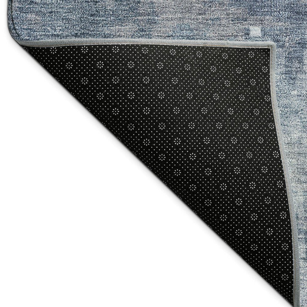 3' X 5' Blue And Ivory Abstract Washable Indoor Outdoor Area Rug — view 2