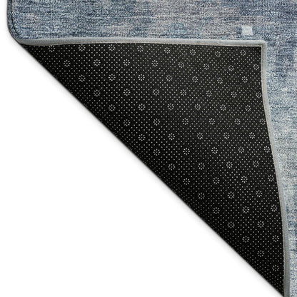 3' X 5' Blue And Ivory Abstract Washable Indoor Outdoor Area Rug HomeRoots