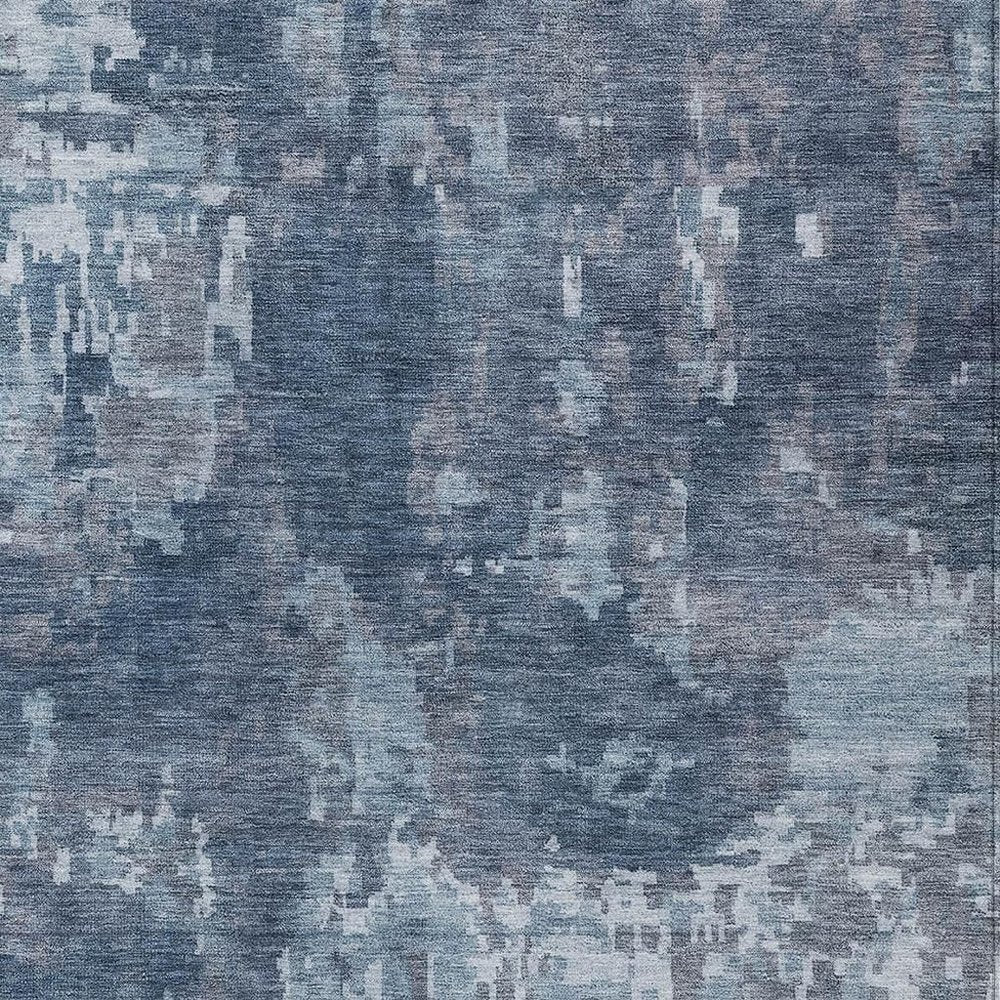 9' X 12' Blue And Ivory Abstract Washable Indoor Outdoor Area Rug HomeRoots