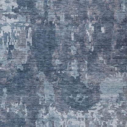 9' X 12' Blue And Ivory Abstract Washable Indoor Outdoor Area Rug HomeRoots