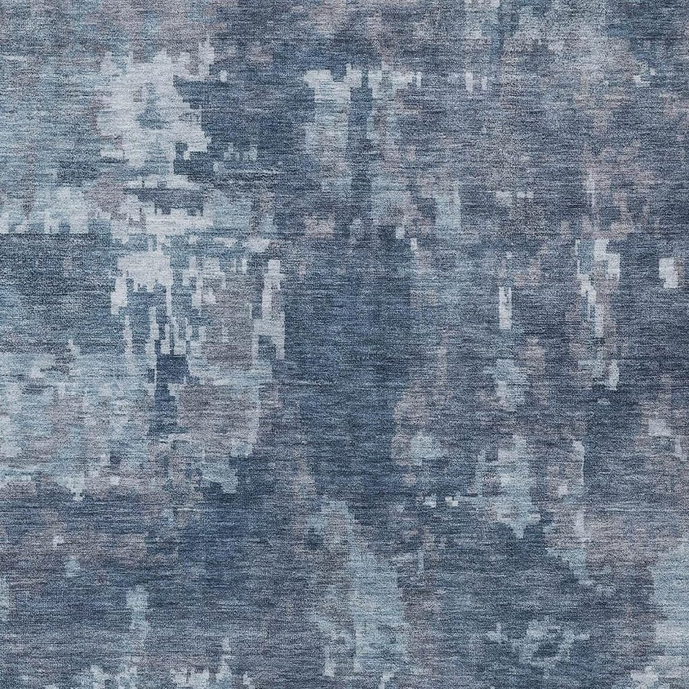 10' X 14' Blue And Ivory Abstract Washable Indoor Outdoor Area Rug — view 5
