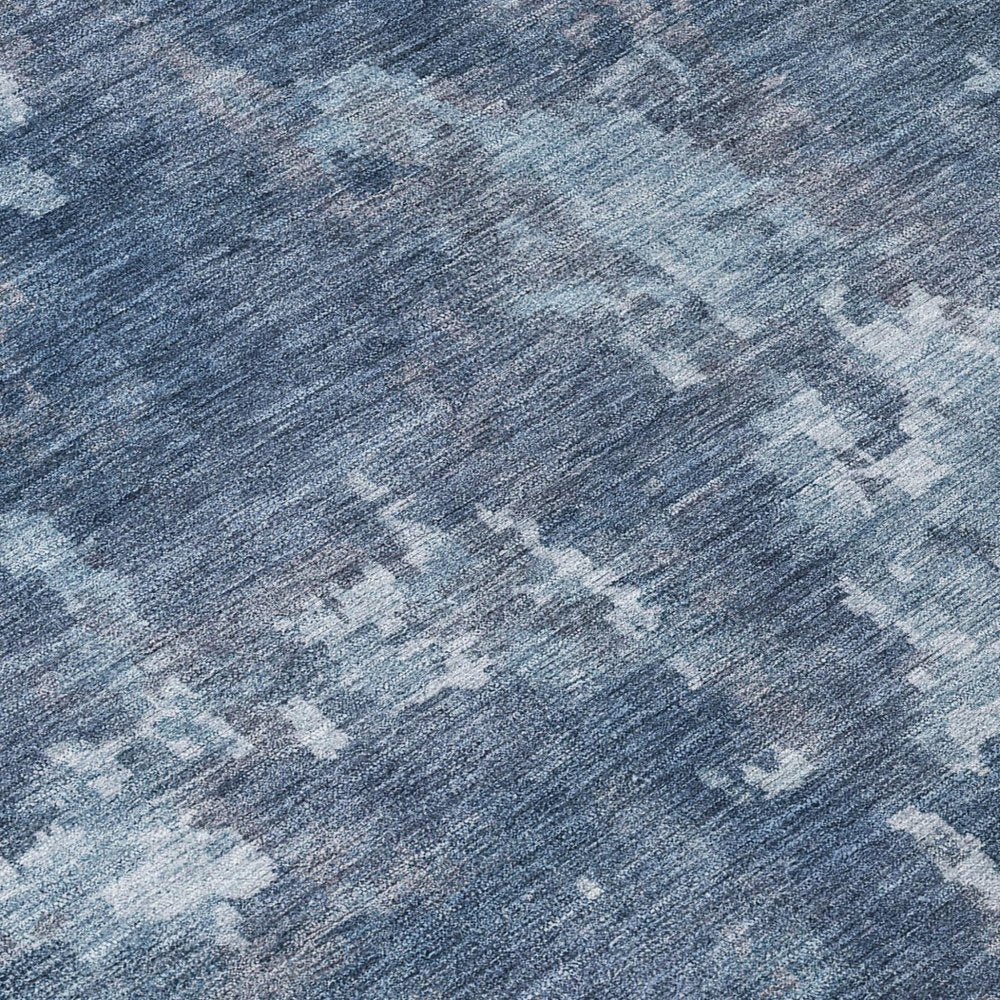 10' X 14' Blue And Ivory Abstract Washable Indoor Outdoor Area Rug — view 4