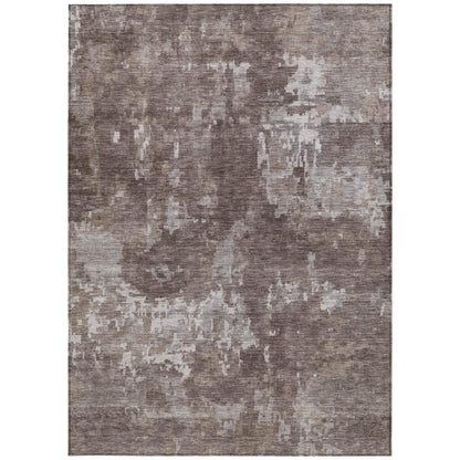 8' X 10' Brown And Ivory Abstract Washable Indoor Outdoor Area Rug HomeRoots