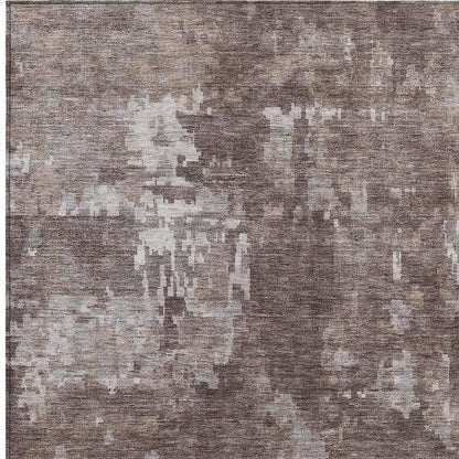 8' X 10' Brown And Ivory Abstract Washable Indoor Outdoor Area Rug HomeRoots