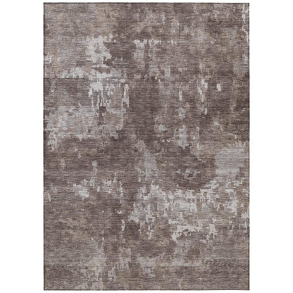 9' X 12' Brown And Ivory Abstract Washable Indoor Outdoor Area Rug HomeRoots