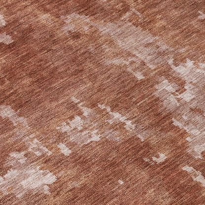 9' X 12' Copper And Ivory Abstract Washable Indoor Outdoor Area Rug HomeRoots