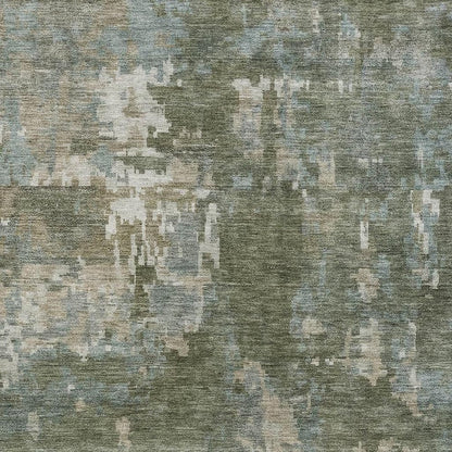 3' X 5' Fern Green And Beige Abstract Washable Indoor Outdoor Area Rug HomeRoots