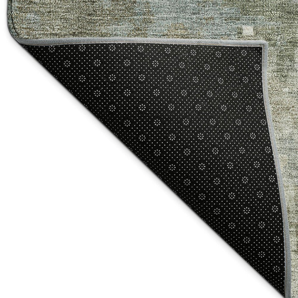 3' X 5' Fern Green And Beige Abstract Washable Indoor Outdoor Area Rug HomeRoots
