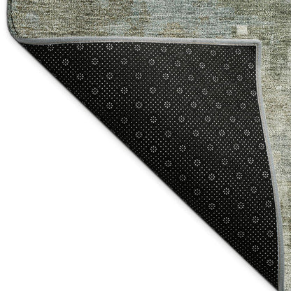 3' X 5' Fern Green And Beige Abstract Washable Indoor Outdoor Area Rug HomeRoots
